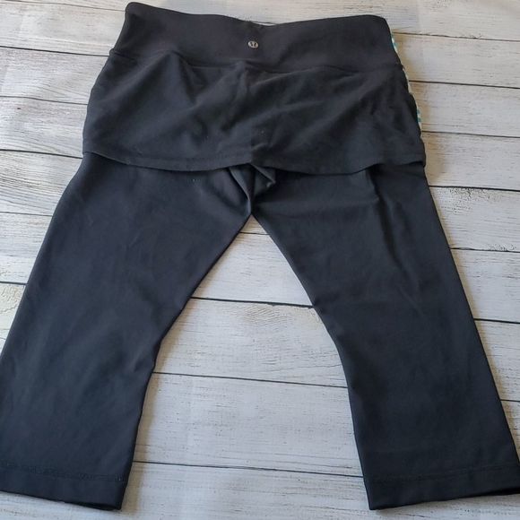 Lululemon A Go-Go Crop Black/Twin Stripe Spry Blue - Picture 3 of 6